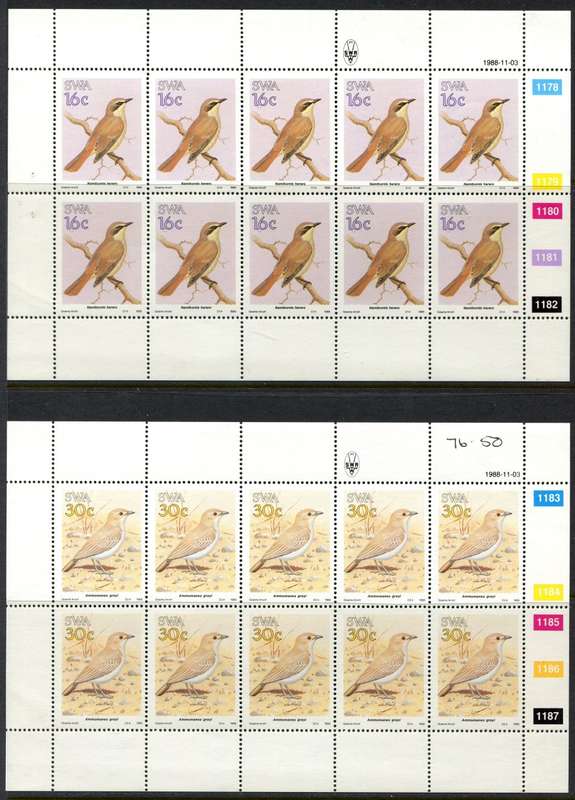 SWA - Set of 4 Complete Sheets of 10 - 1988 - MNH