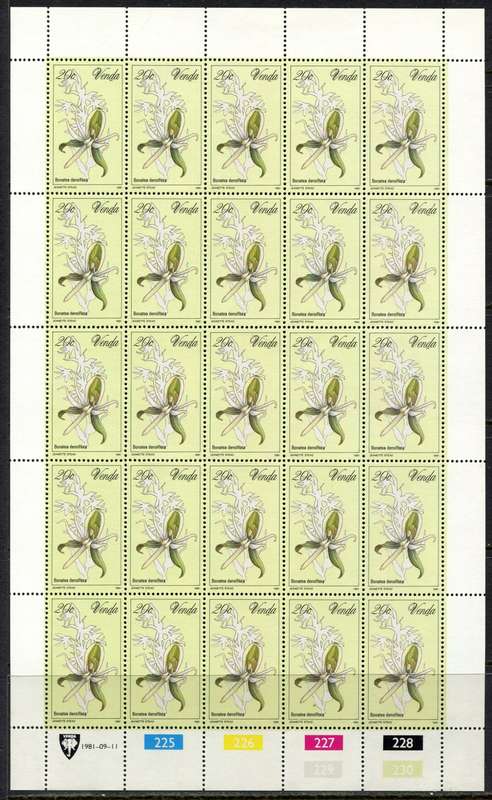 Venda - Set of 4 Complete Sheets of 25 - 1981 - MNH