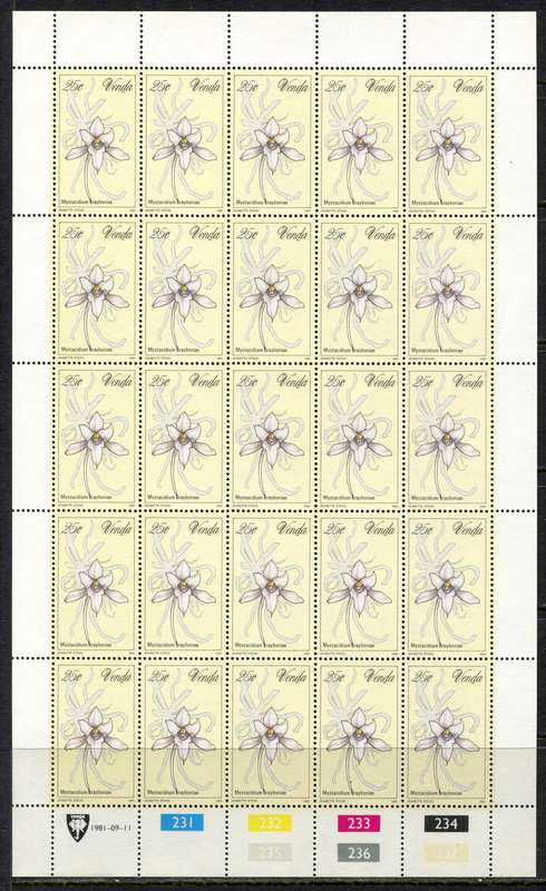 Venda - Set of 4 Complete Sheets of 25 - 1981 - MNH