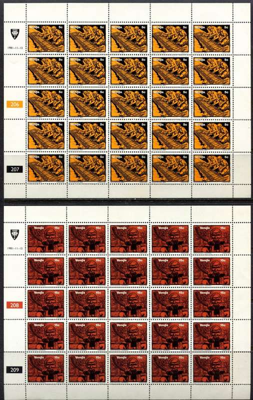 Venda - Set of 4 Complete Sheets of 25 - 1981 - MNH