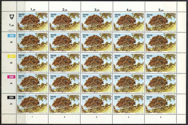 Venda - Set of 4 Complete Sheets of 25 - 1982 - MNH
