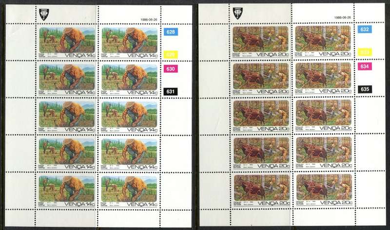 Venda - Set of 4 Complete Sheets of 10 - 1986 - MNH