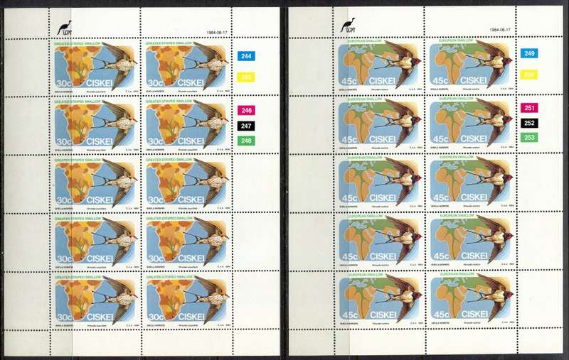 Ciskei - Set of 4 Complete Sheets of 10 - 1984 - MNH