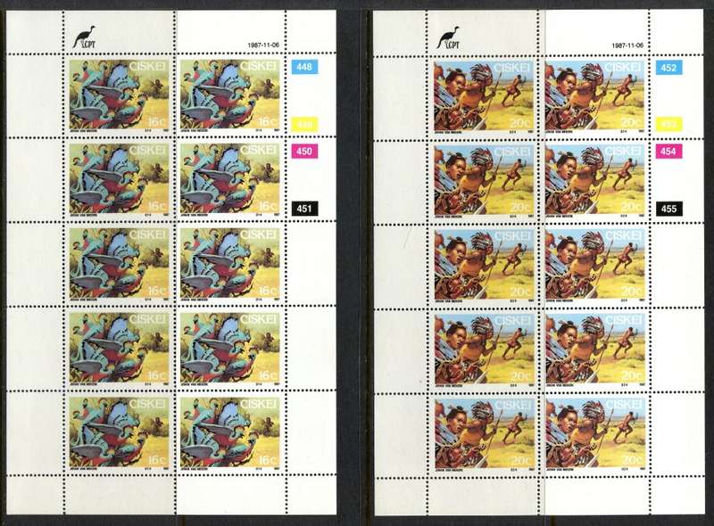 Ciskei - Set of 4 Complete Sheets of 10 - 1987 - MNH