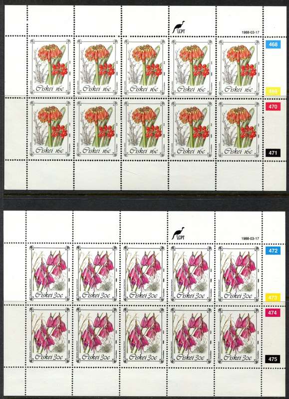 Ciskei - Set of 4 Complete Sheets of 10 - 1988 - MNH