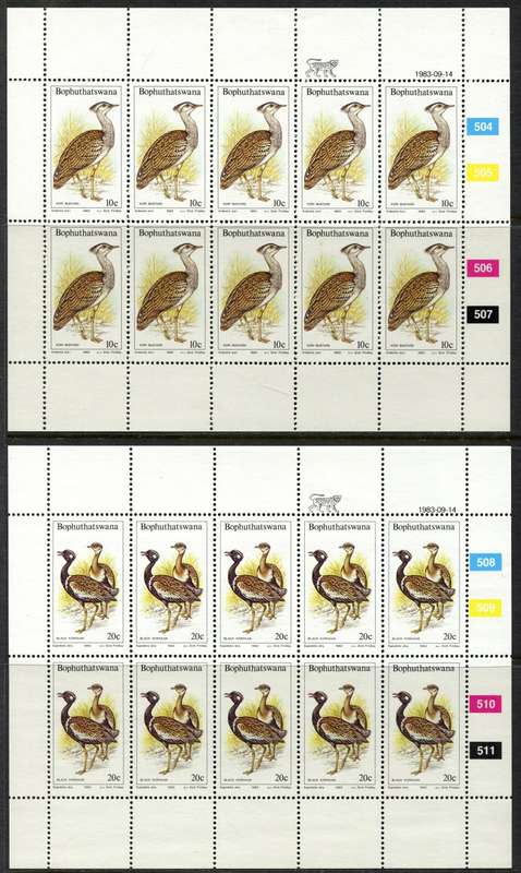Bophuthatswana - Set of 4 Complete Sheets of 10 - 1983 - MNH