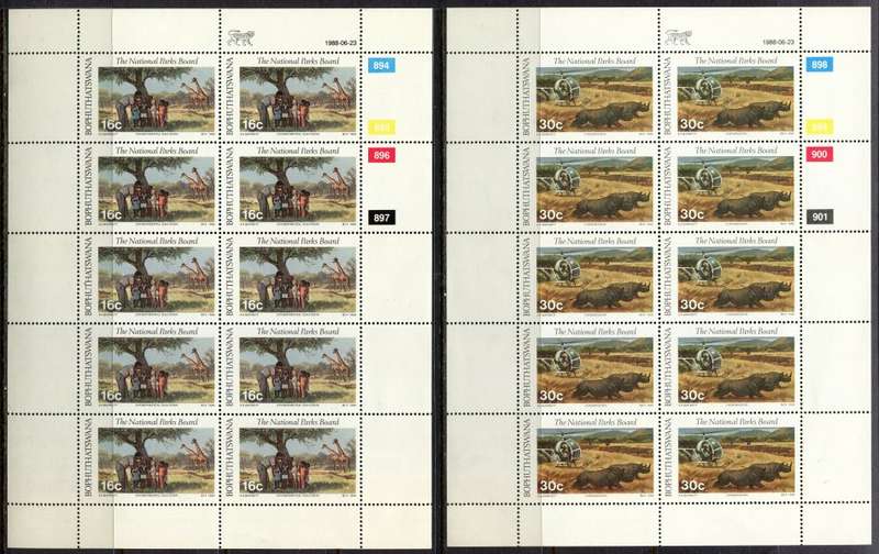 Bophuthatswana - Set of 4 Complete Sheets of 10 - 1988 - MNH