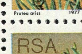 RSA - Arist(ata) Variety - Block of 6 -1977 - MNH - Middel Row Last Stamp (Row 9/10)