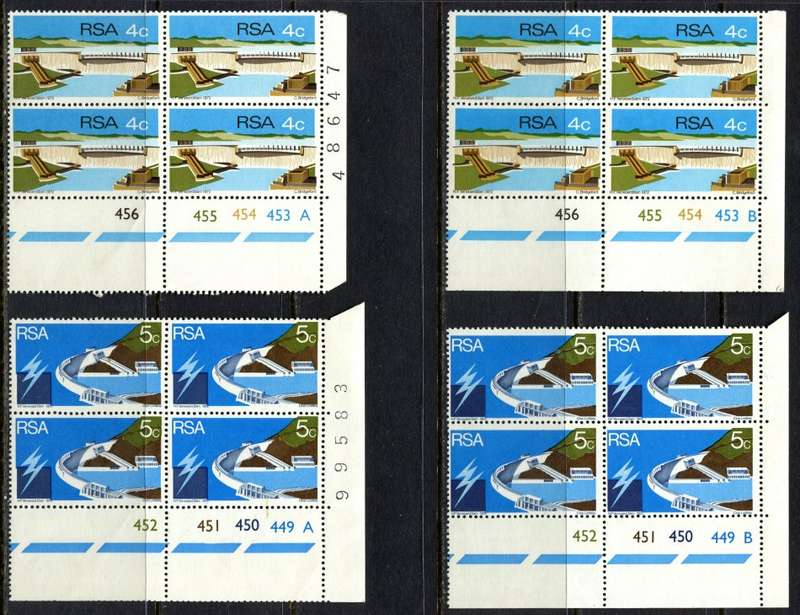 RSA - 6 Control Blocks of 4 - 1972 - MNH