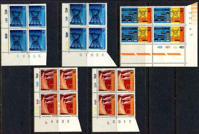 RSA - 5 Control Blocks of 4 - 1973 - MNH