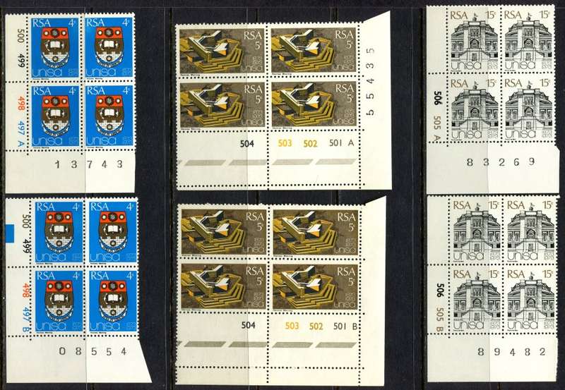 RSA - 6 Control Blocks of 4 - 1973 - MNH