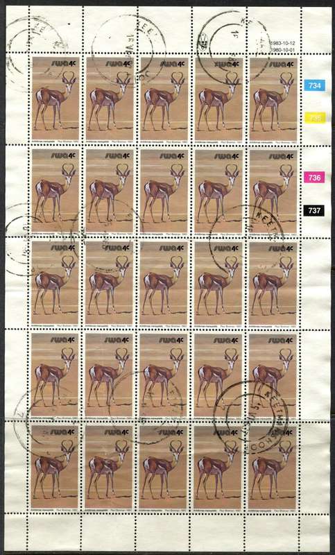 SWA - 1 Complete Sheet of 25 - 1980 - Used