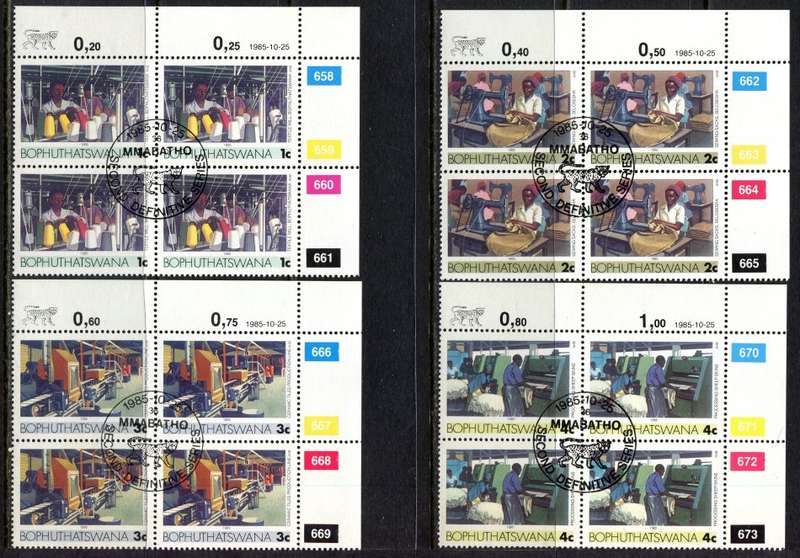 Bophuthatswana - 17 Control Blocks of 4 Original Printing - 1985 - CTO