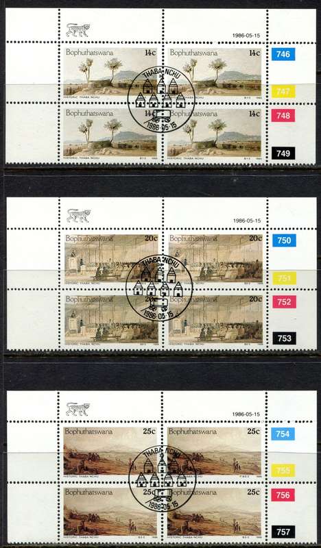 Bophuthatswana - Set of 3 Control Blocks of 4 - 1986 - CTO