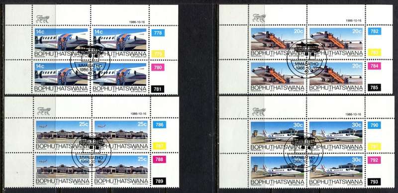 Bophuthatswana - Set of 4 Control Blocks of 4 - 1986 - CTO