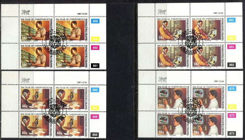 Bophuthatswana - Set of 4 Control Blocks of 4 - 1987 - CTO