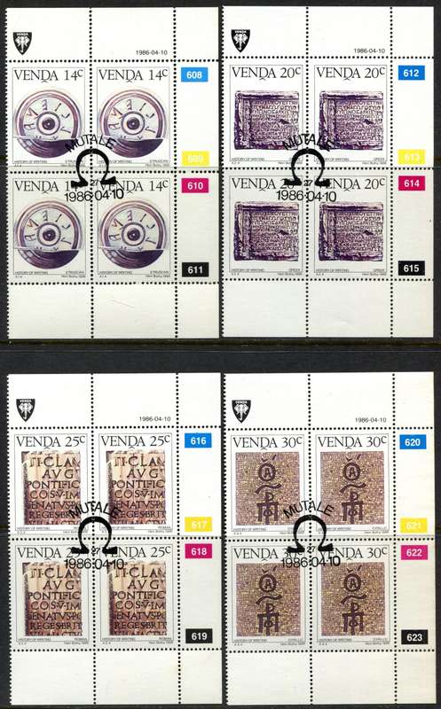 Venda -  Set 4 Control Blocks of 4 - 1986 - CTO
