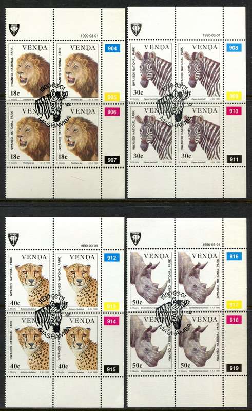 Venda -  Set 4 Control Blocks of 4 - 1990 - CTO