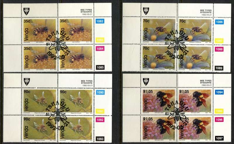 Venda -  Set 4 Control Blocks of 4 - 1992 - CTO