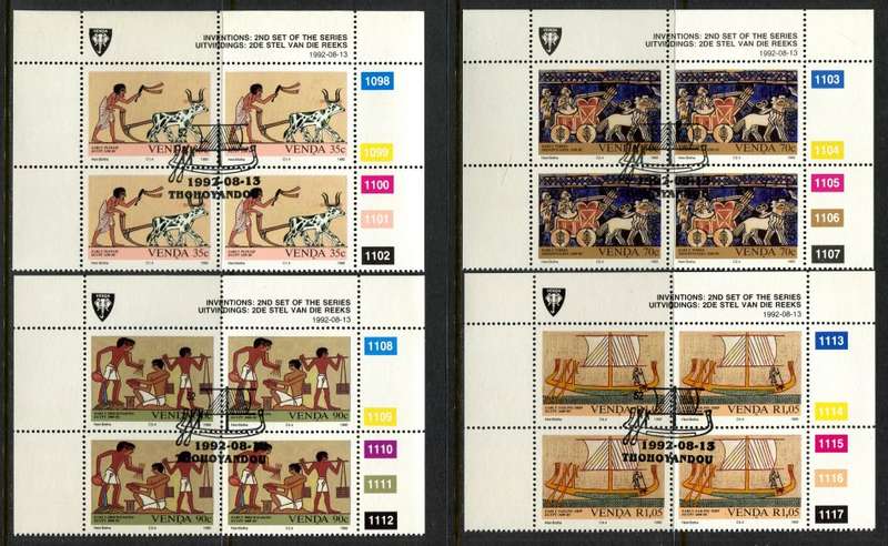 Venda -  Set 4 Control Blocks of 4 - 1992 - CTO