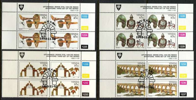Venda -  Set 4 Control Blocks of 4 - 1993 - CTO