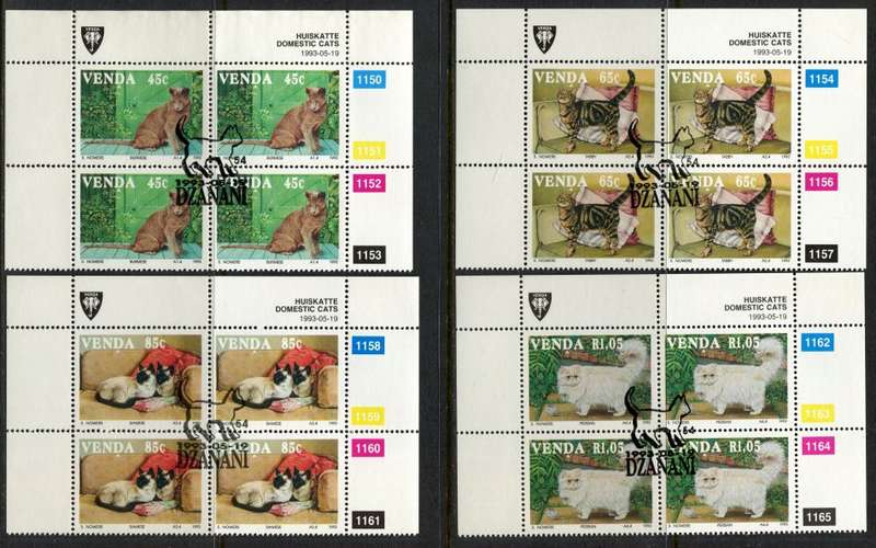 Venda -  Set 4 Control Blocks of 4 - 1993 - CTO