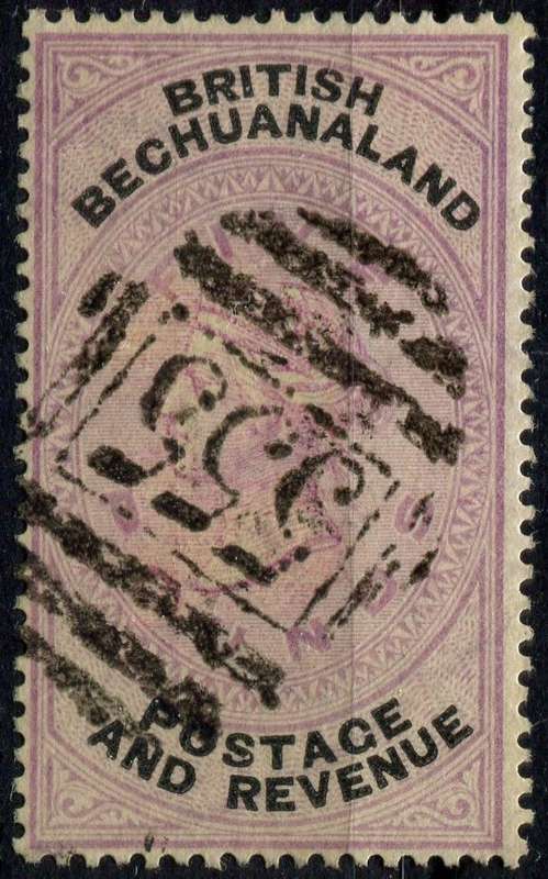 Bechuanaland - 5 Pound - Fiscally Cleaned with FORGED Postmark - 1887