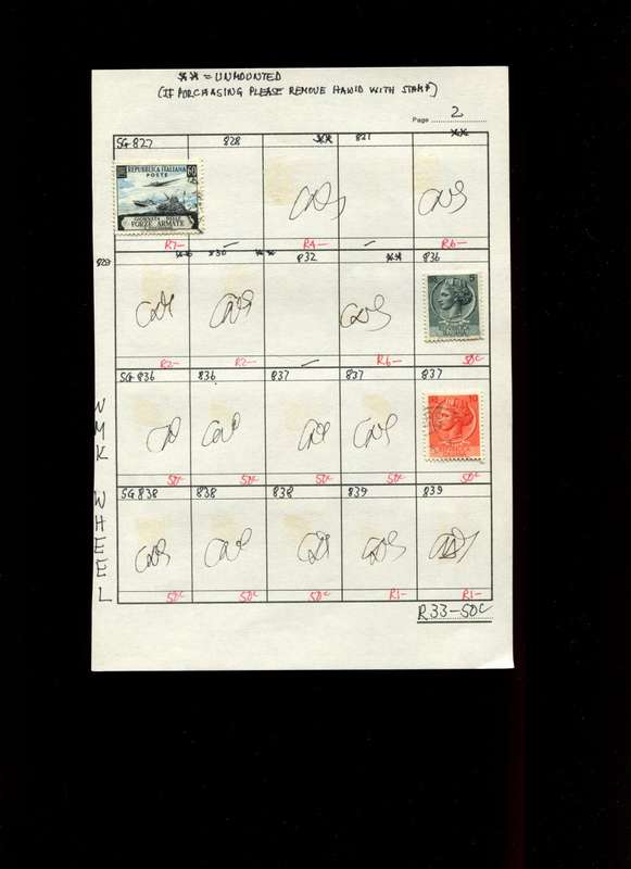Italy - 3 Stamps Mounted (Hinged) on Approval Page