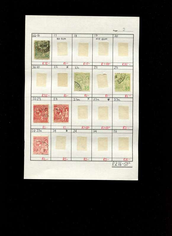 Monaco - 6 Stamps Mounted (Hinged) on Approval Page