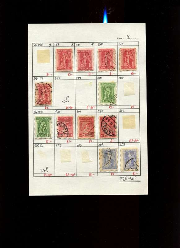 Greece - 12 Stamps Mounted (Hinged) on Approval Page