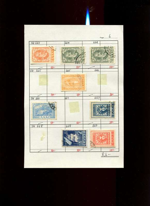 Greece - 8 Stamps Mounted (Hinged) on Approval Page