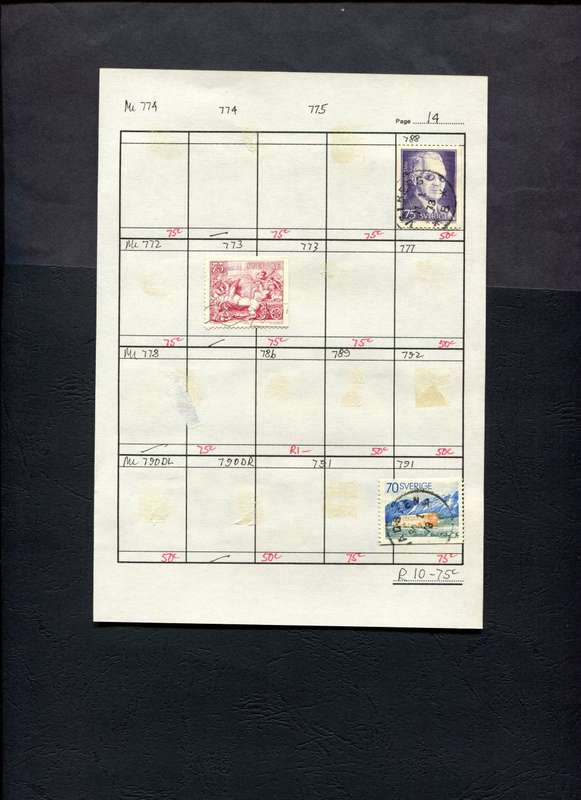 Sweden - 3 Stamps Mounted (Hinged) on Approval Page