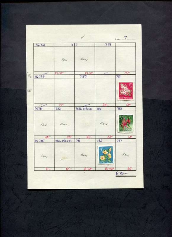 New Zealand - 3 Stamps Mounted (Hinged) on Approval Page