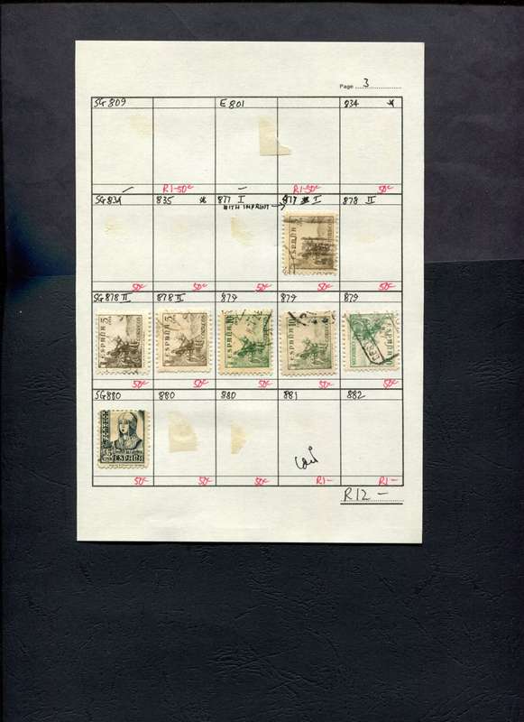 Spain - 7 Stamps Mounted (Hinged) on Approval Page