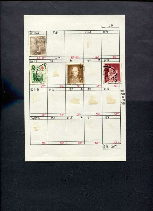 Spain - 4 Stamps Mounted (Hinged) on Approval Page