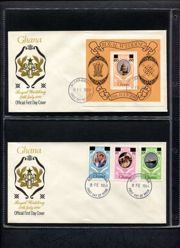 1981 Royal Wedding - Over 160 FDC's in 3 Different size/colour albums - Some Variety's Noted