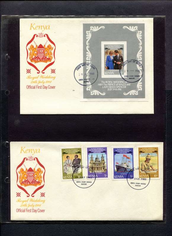 1981 Royal Wedding - Over 160 FDC's in 3 Different size/colour albums - Some Variety's Noted
