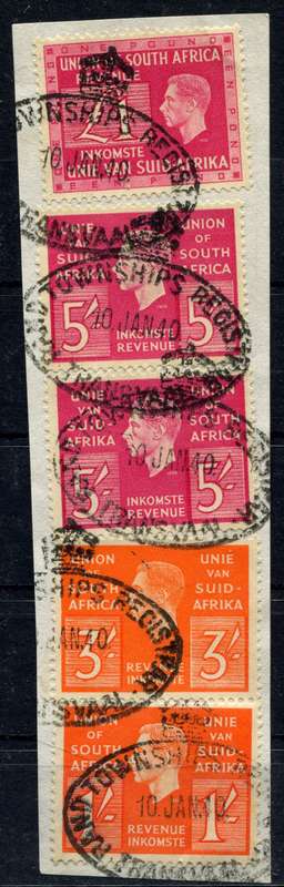Union of SA - 1938/42 - Used on Piece