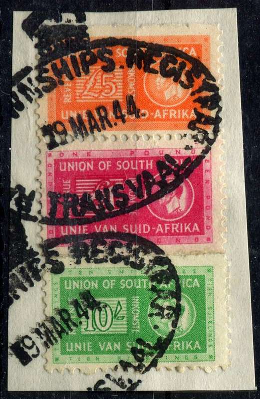 Union of SA - 1943/46 - Used on Piece
