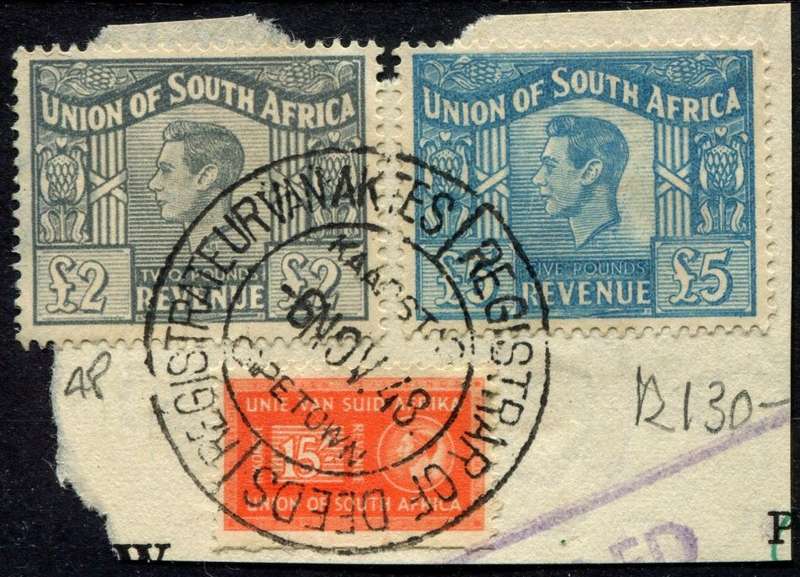 Union of SA -1943/46  and 1946/52 - Used on Piece