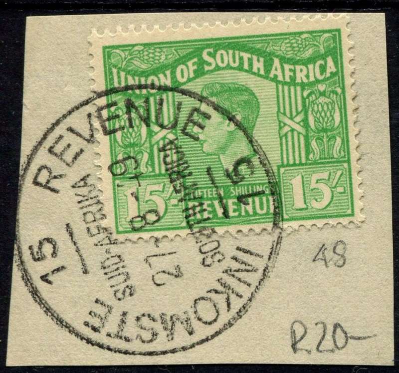 Union of SA - 1946/52 - Used on Piece