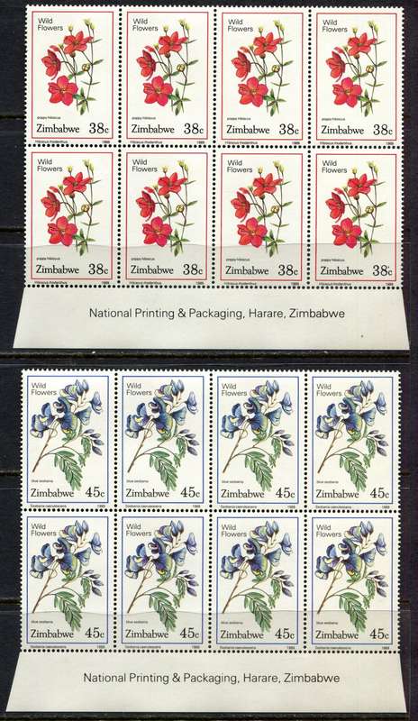 Zimbabwe - Set of 6 Inscription Blocks of 6 - 1989 - MNH