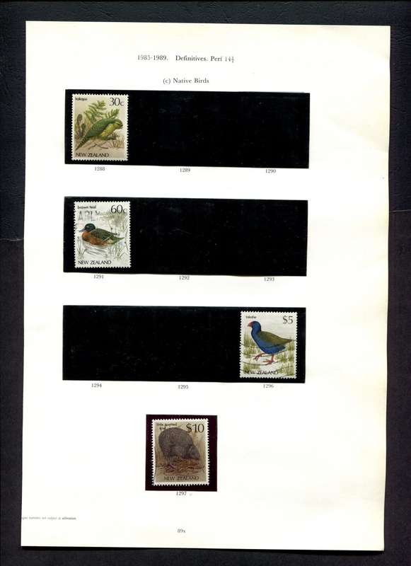 New Zealand - 4 Stamps Mounted on Old Album Page