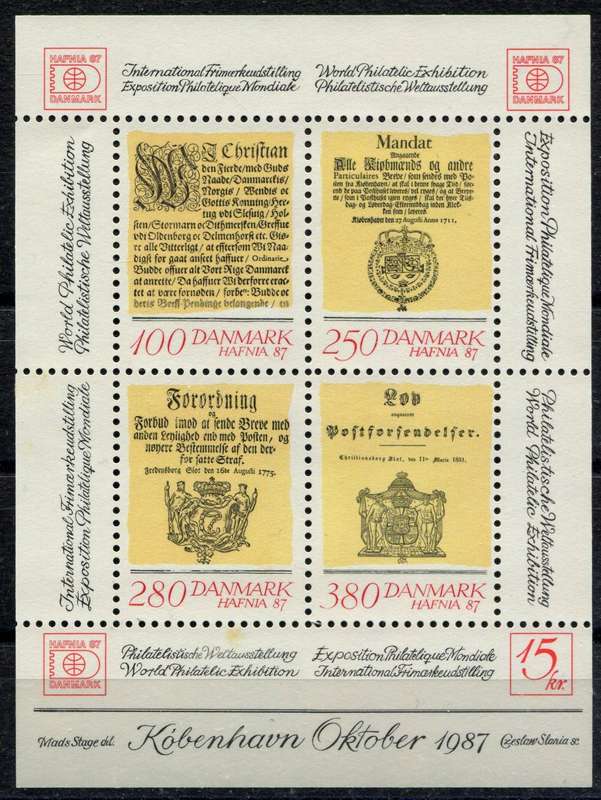 Denmark - Miniature Sheet - 1987 - MNH - Some Light Toning