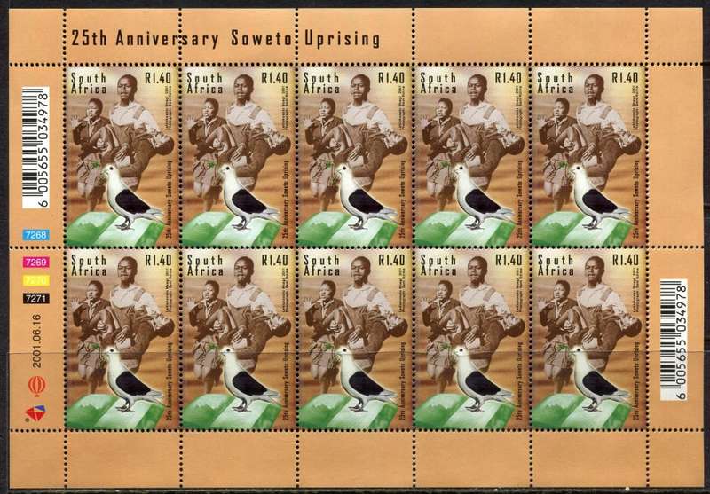 RSA - 1 Full Sheet of 10 - 2001 - MNH