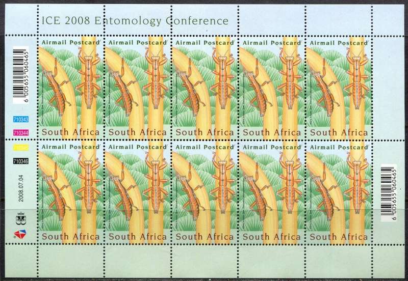 RSA - 1 Full Sheet of 10 - 2008 - MNH