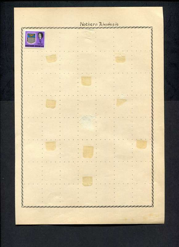 Northern Rhodesia - 1 Stamp Mounted on Old Album Page