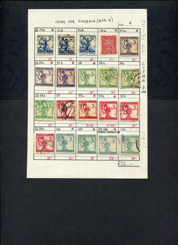 Yugoslavia - 20 Stamps Mounted (Hinged) on Approval Page