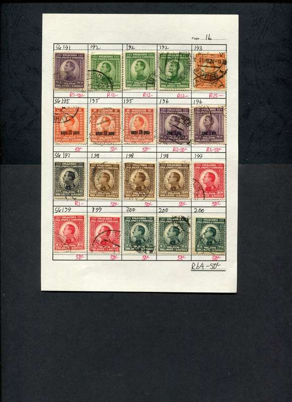 Yugoslavia - 20 Stamps Mounted (Hinged) on Approval Page