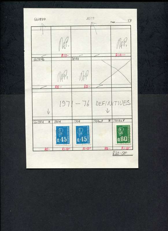 France - 3 Stamps Mounted (Hinged) on Approval Page